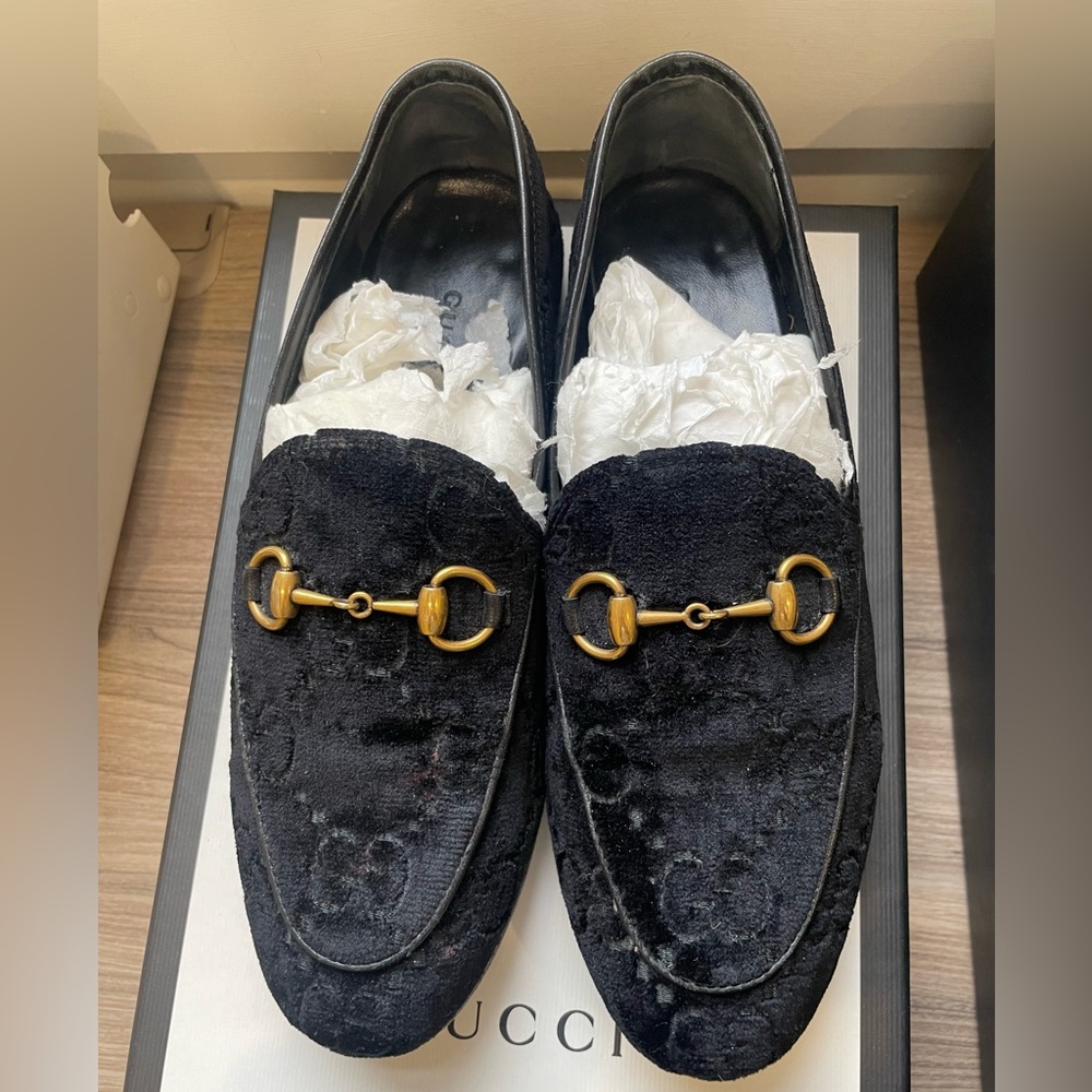 Gucci Jordaan GG velvet loafers